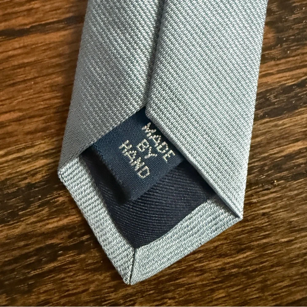 Polo Ralph Lauren Hand Made in USA 100% Solid Print Silk Power Tie in  Blue